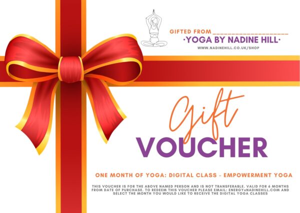 One month of yoga gift voucher