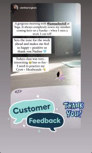 customer feedback for yoga by @IamNadineHill