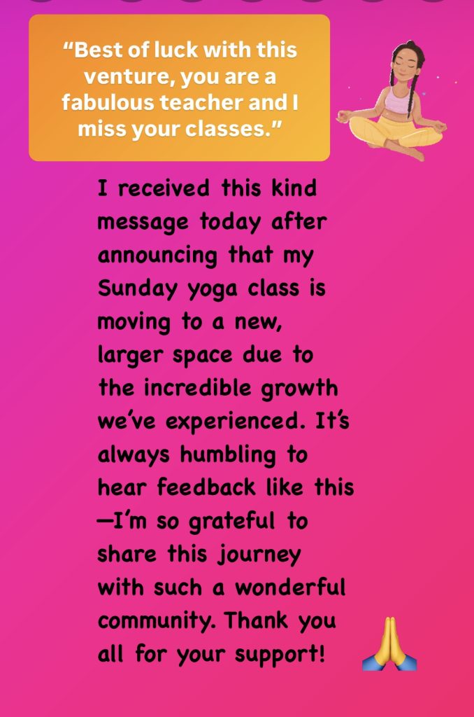 customer feedback for yoga by @IamNadineHill