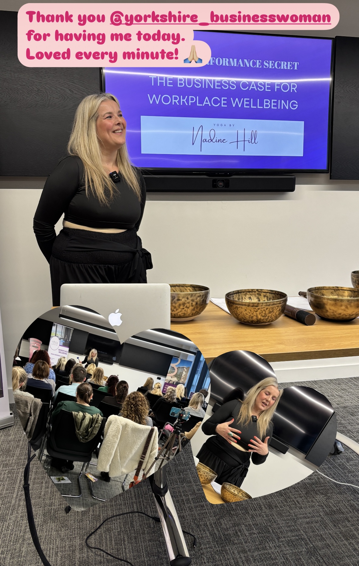 Yoga by Nadine Hill corporate presentation to Yorkshire Business Women, Leeds