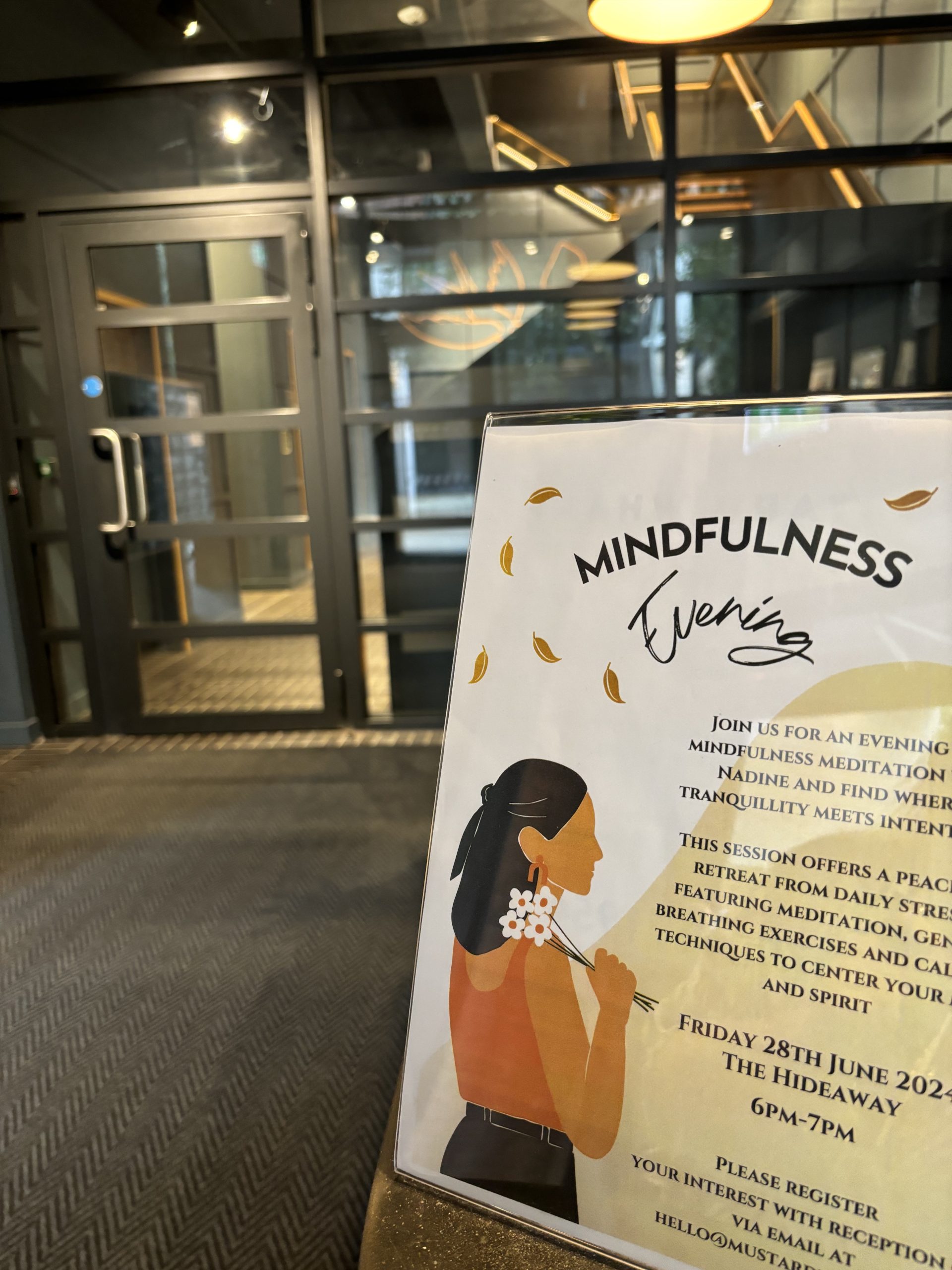 meditation poster, Yoga by Nadine Hill corporate client, Leeds