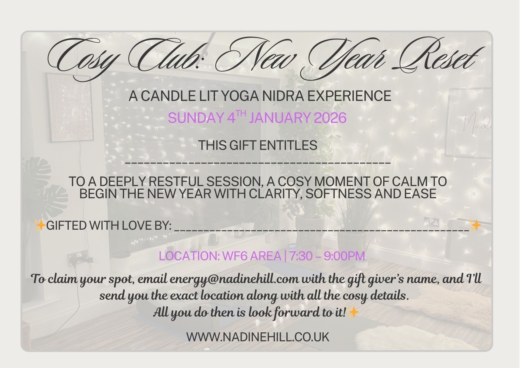 Cosy Club New Year gift certificate
