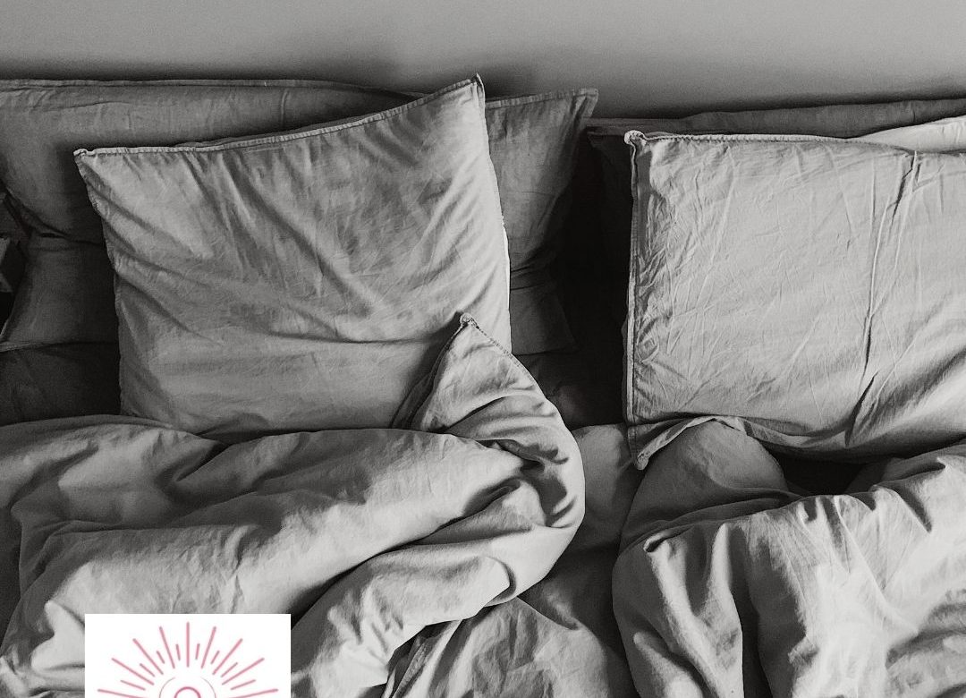 Black and white image of a bed and the quote "Burnout is often the result of too much coping and too little recovery." With the Glow Within Method logo and social media handle @GlowWithinMethod
